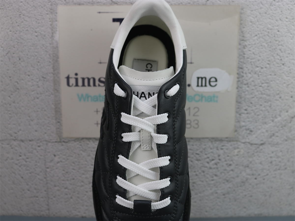 CHANEL 24a Low-Top German Army Trainers Casual Shoes Black